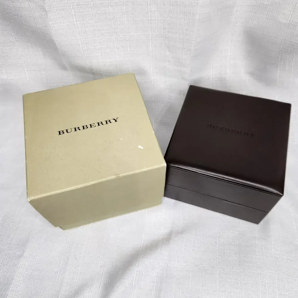 Burberry Empty Box Hinge Lid and Outer Box Square Watch Boxes Vintage